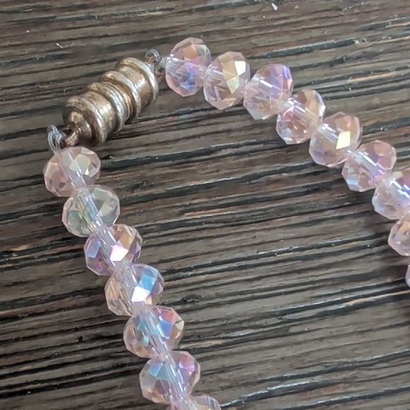 Vintage Magnetic Pink Ab Necklace - Picture 3 of 3